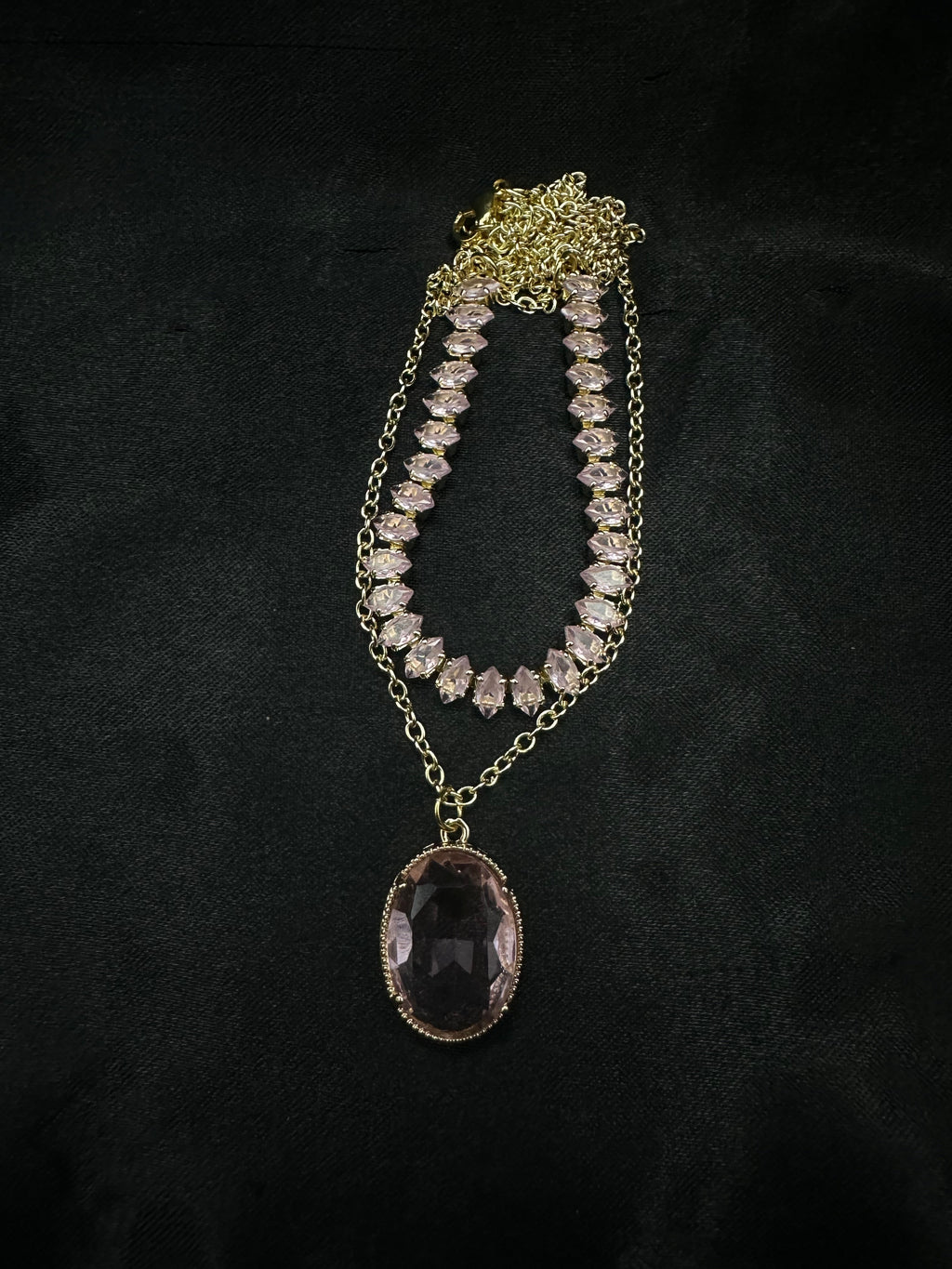 Pink Oval Diamond Set