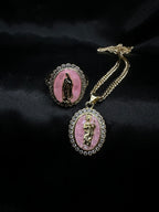 Pink Oval Virgin Mary Set