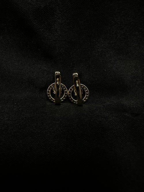 Black Circle Diamond Earrings