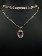 Pink Oval Diamond Set