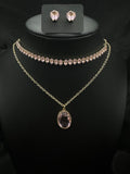 Pink Oval Diamond Set