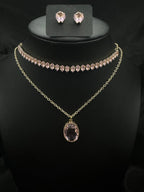 Pink Oval Diamond Set