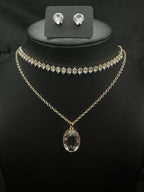 White Oval Diamond Set