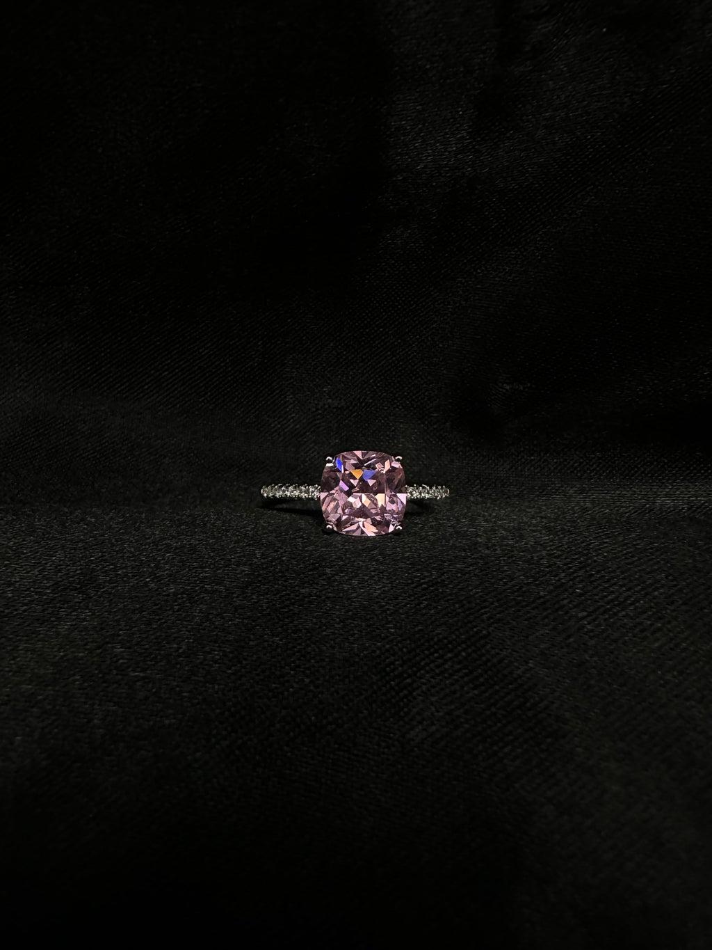 Pink Square Diamond Ring
