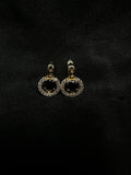 Black Circle Diamond Earrings
