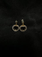 Black Circle Diamond Earrings